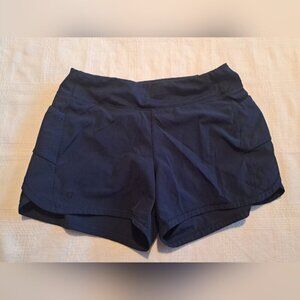 Athleta Girl girls size L or 12 Record Breaker Shorts, Navy, have liners EUC